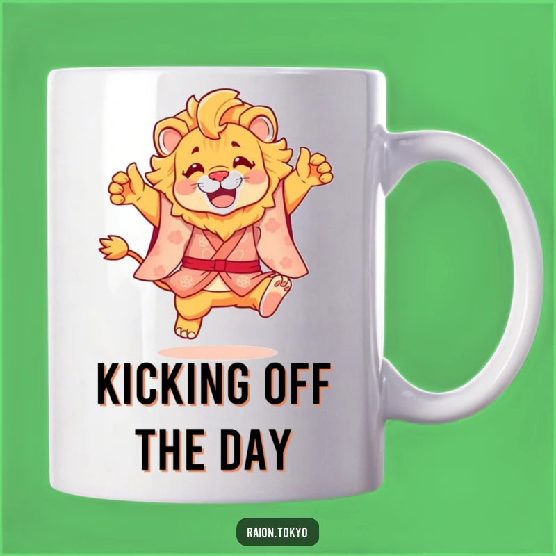 Funny Lion Kimono Leap Mug - Joyful Animal Gift for Him or Her