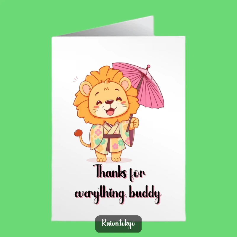 Free Printable Thank You Card: Lion Umbrella Fun, Downloadable Gift