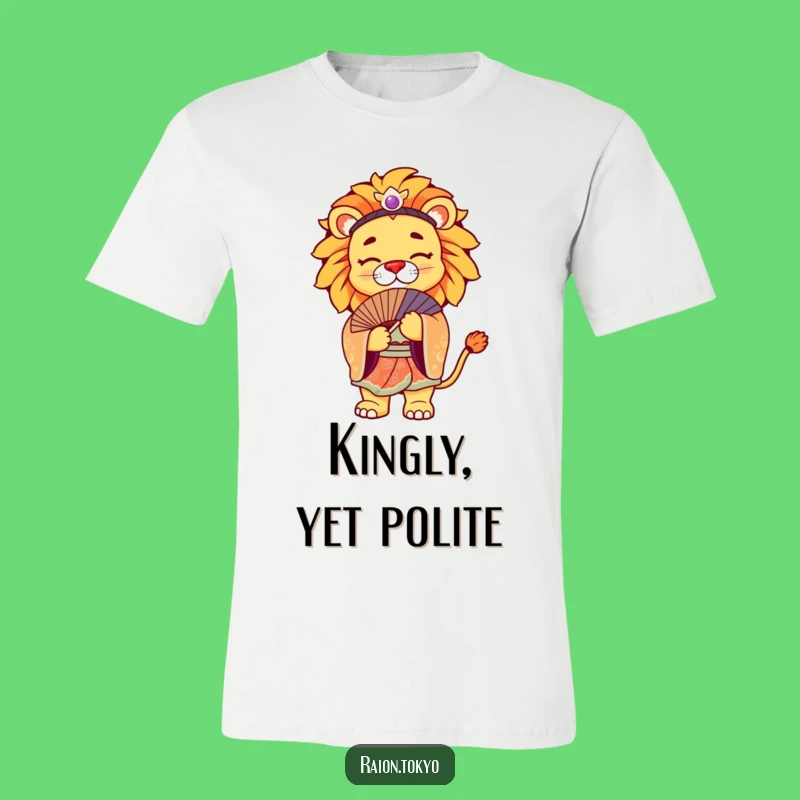 Funny Lion Kimono T-Shirt: Regal Bowing Graphic Gift